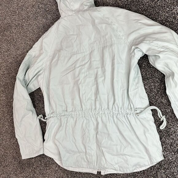 Mulberry Street Jacket Coat Mint Green Hooded Full Zip Cinch Waist Women’s M - Picture 7 of 7